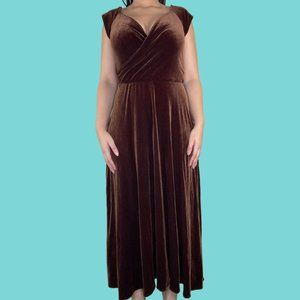 Vintage 80s Velvet Maxi Dress